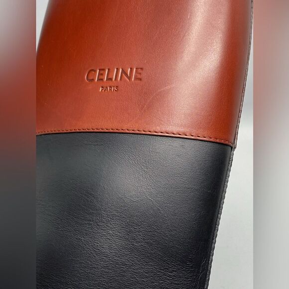 Celine Bulky High boots In Calfskin Black/Brown size 39 - Picture 8 of 13